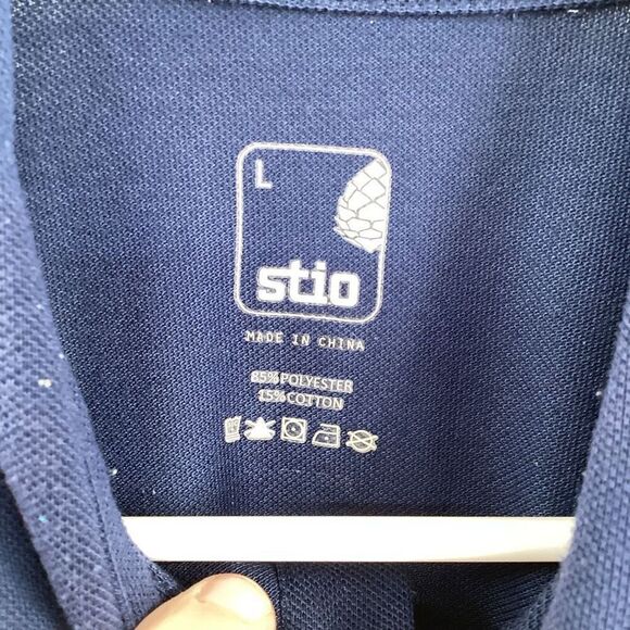 EUC Mens Stio short sleeved golf polo- Navy- Large - Picture 4 of 7